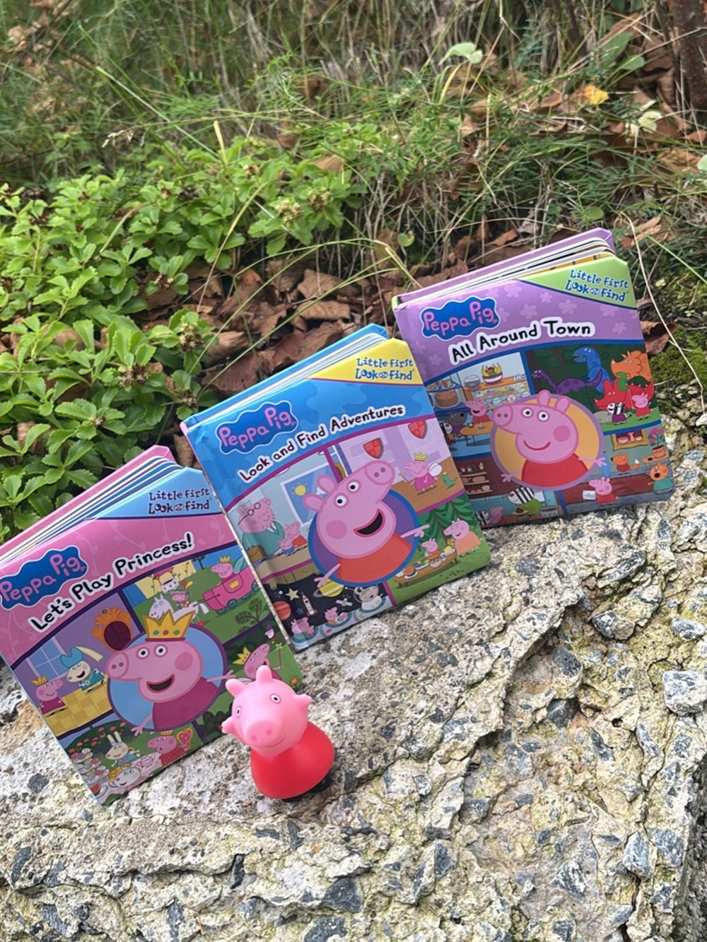 Peppa Pig Board Book Set with Pink Peppa Figure - Pink, Red, Blue